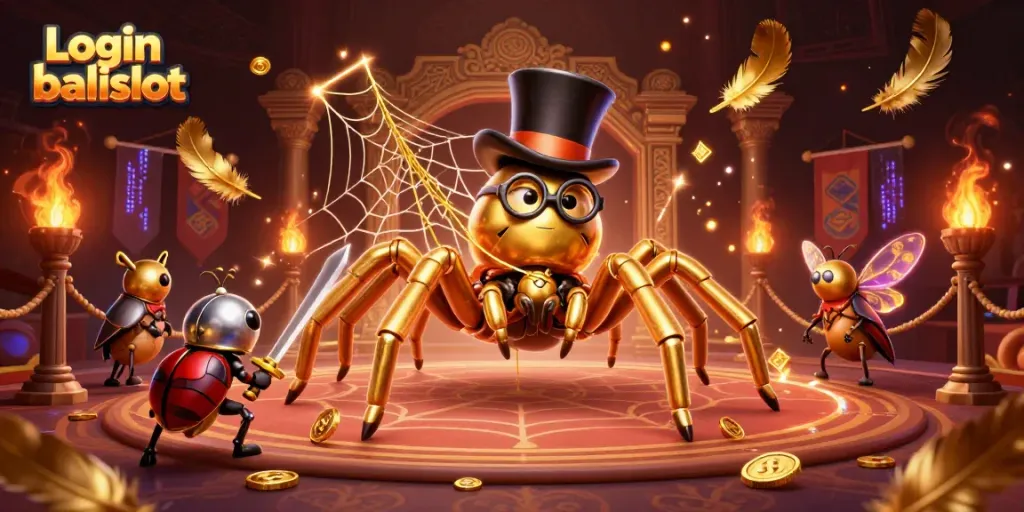 Engage with the Login balislot experience in a rich 3D casino scene filled with vibrant characters and elements.