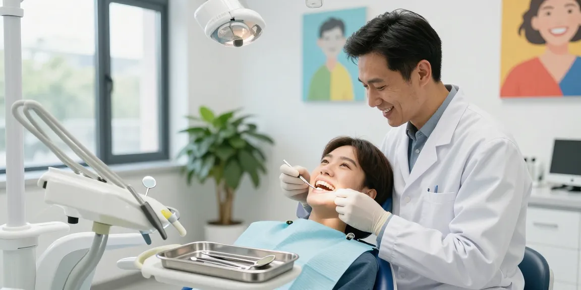 Check out this site for finding trusted dentists, featuring a friendly dental examination in a modern clinic.
