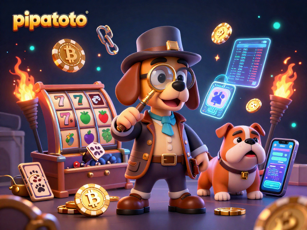 Join pipatoto in a vibrant casino scene with slot reels and golden poker chips gleaming.