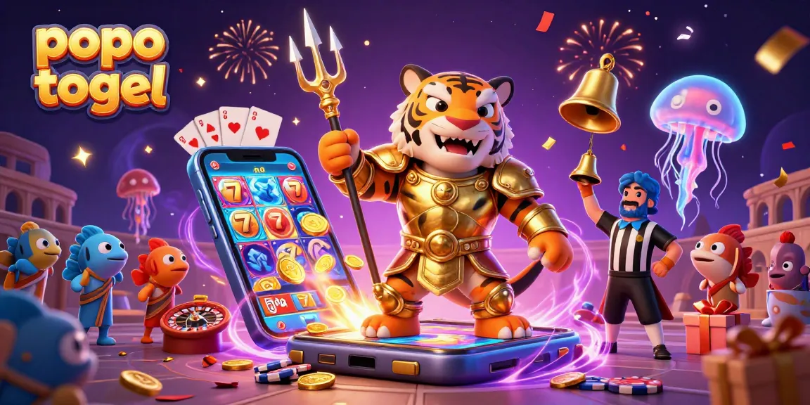 Engage in popo togel excitement with a dynamic underwater casino scene filled with vibrant game elements.