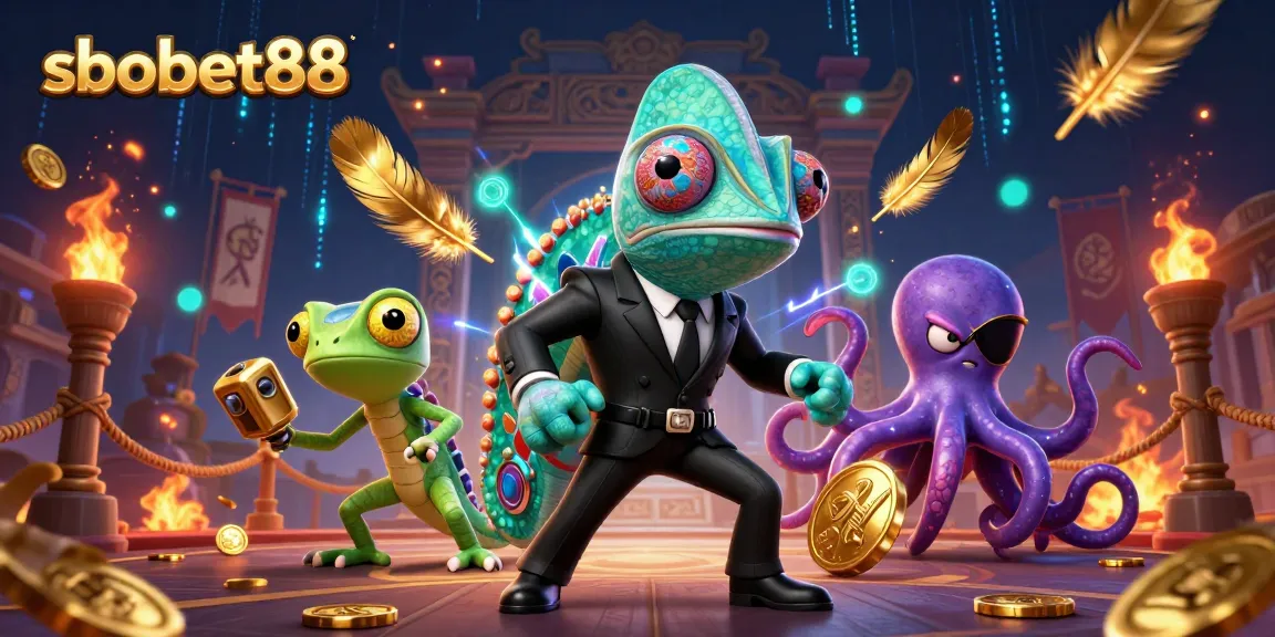 Experience sbobet88 live betting thrills in a vibrant, action-packed 3D casino illustration.